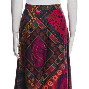 Farm Rio Printed Midi Skirt – Multicolor silk printed, Size S